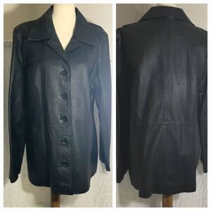 VTG Black Leather Jacket Size XL